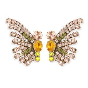 Loren Hope Elegant Multicolor Butterfly Crystal Earrings